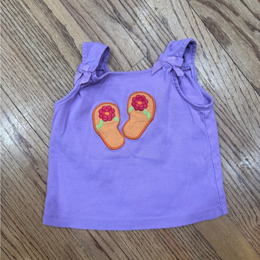 Girls Gymboree Tank with Flip Flop Accents Summer Vacation Beach Resort Size 3T